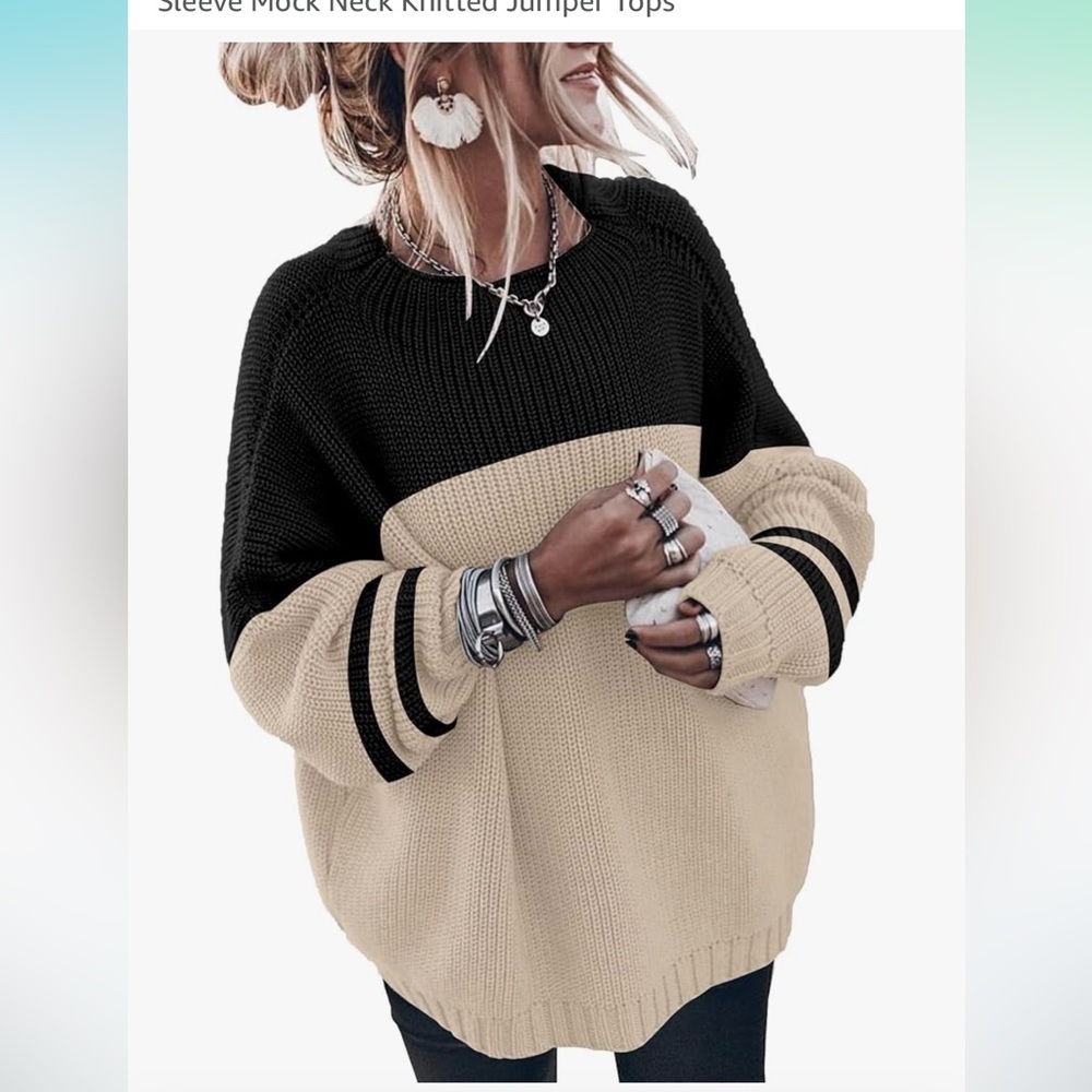 Black and Tan Colorblock Sweater